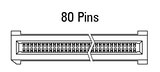 Wymiary EC.8, prosty, 80-pinowy