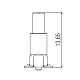 Wymiary złącza One27, proste, H13,65